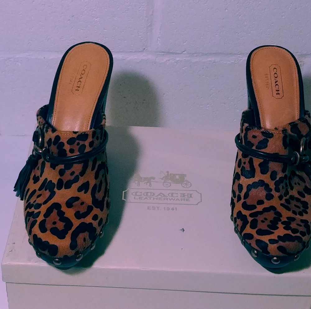 Coach mohair clogs